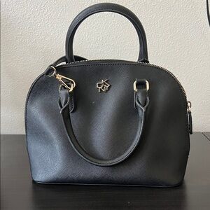 DKNYC Black Satchel with Gold Details